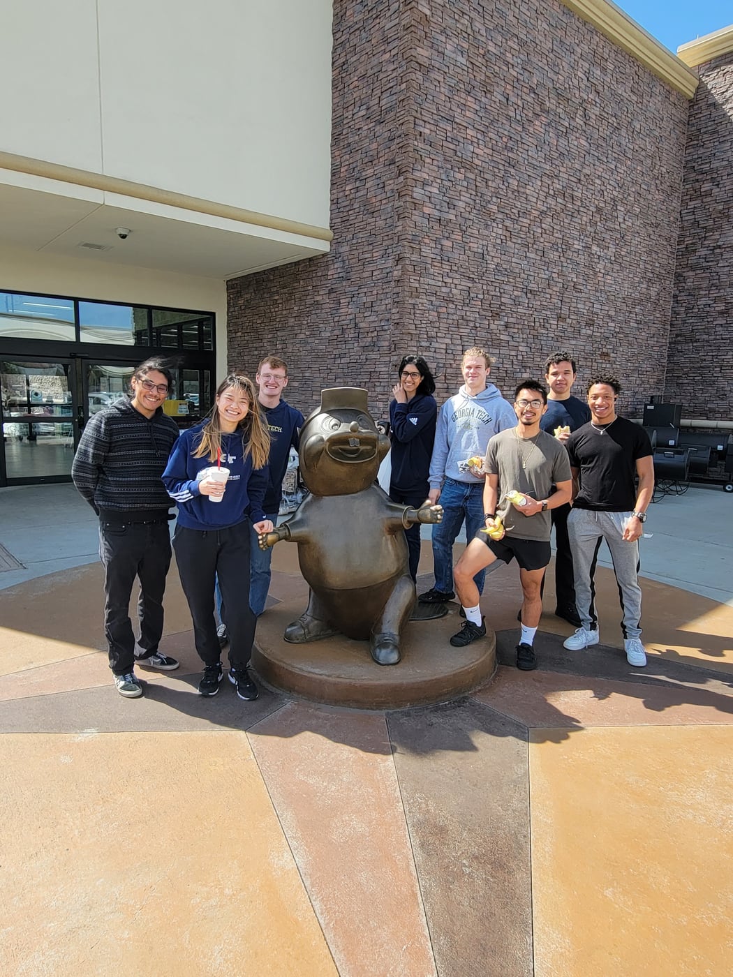 Erick gathered with friends on the Georgia Tech campus