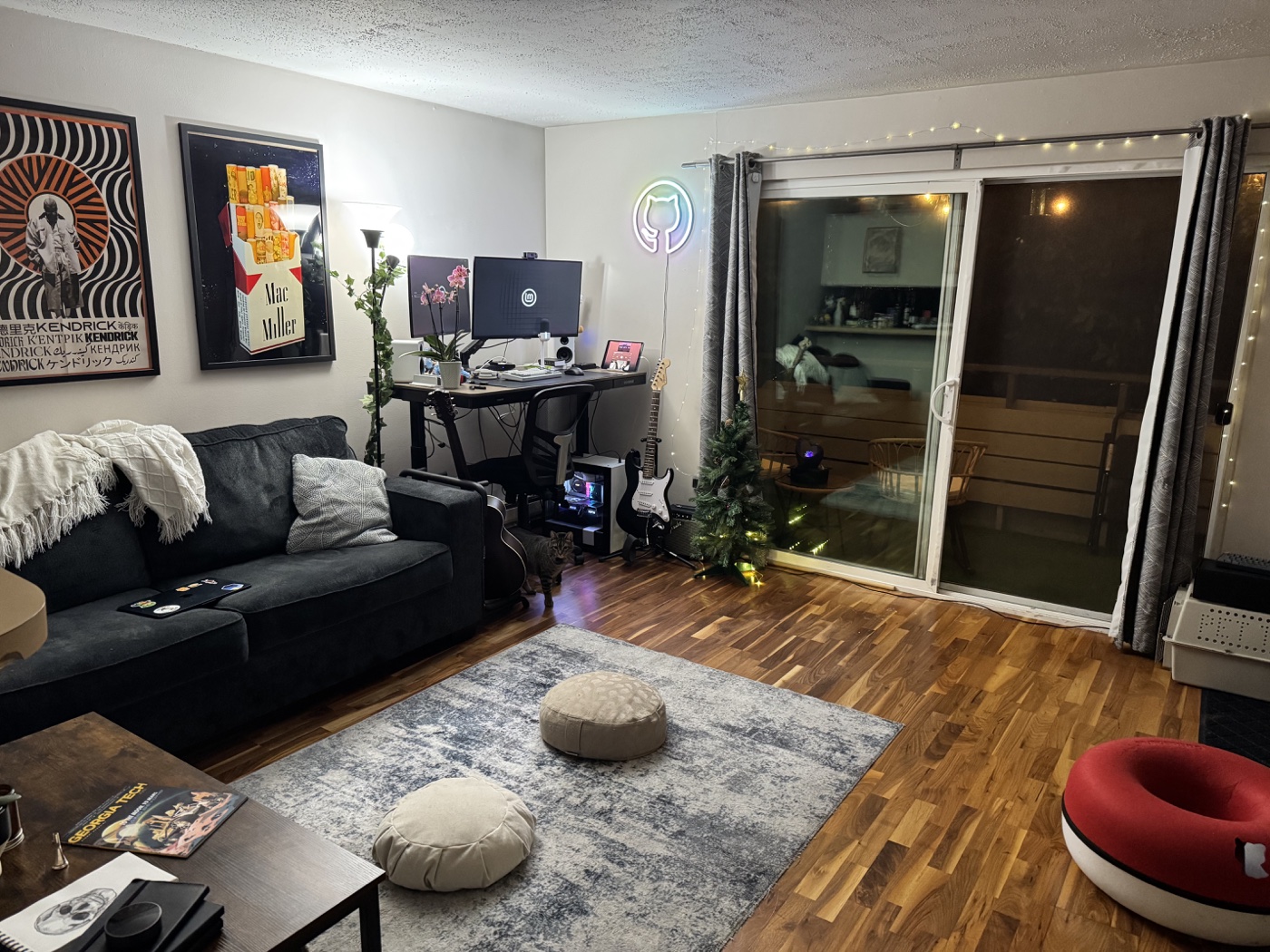 A cozy Seattle apartment living room with art and plants