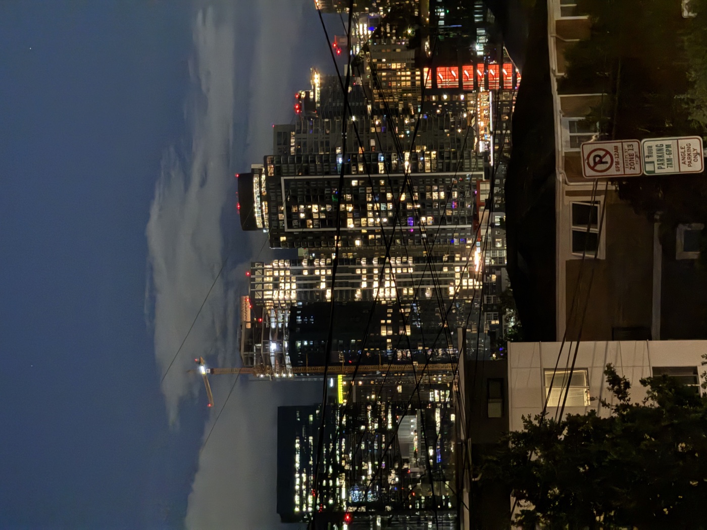 The Seattle skyline glowing at night